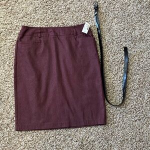 Dressbarn Maroon Pencil Skirt
